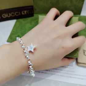 Gucci модный браслет в минималистичном стиле с двойным логотипом 