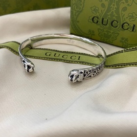 Gucci 925 серебряный браслет с двумя буквами G и тигром в стиле р