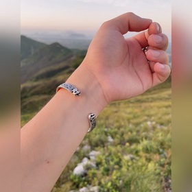 Gucci 925 серебряный браслет с двумя буквами G и тигром в стиле р