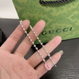 Оригинальный браслет GUCCI с цветными эмалевыми бусинами двойным 
