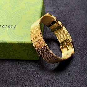 Широкий браслет-ремешок для часов Gucci с двойным логотипом G. Оч
