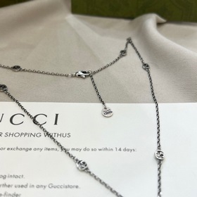 Gucci Interlocking Double G Heart Pendant Necklace