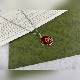 Gucci Красный ожерелье с черепом Длина： 50+5 см
