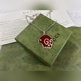 Gucci Красный ожерелье с черепом Длина： 50+5 см