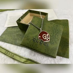 Gucci Красный ожерелье с черепом Длина： 50+5 см