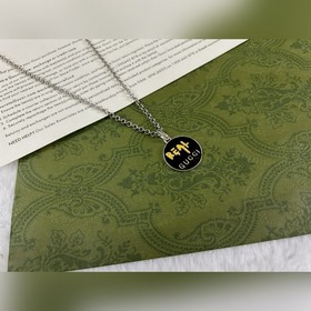 Gucci Черное колье с круглым значком Длина： 50+5 см