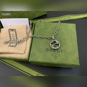 Брендовая одежда Gucci ожерелье с двойным G, средний размер, для