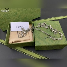 Брендовая одежда Gucci ожерелье с двойным G, средний размер, для