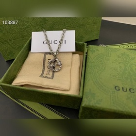 Брендовая одежда Gucci ожерелье с двойным G, средний размер, для
