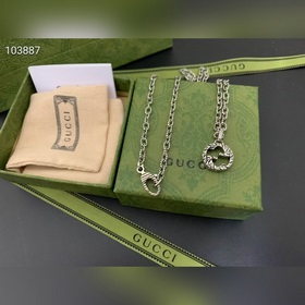 Брендовая одежда Gucci ожерелье с двойным G, средний размер, для