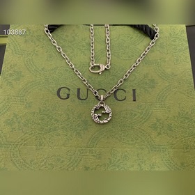 Брендовая одежда Gucci ожерелье с двойным G, средний размер, для