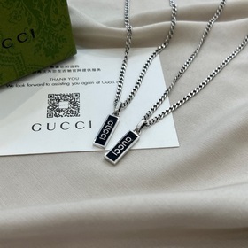 Gucci 925 серебряный кулон с черной эмалью