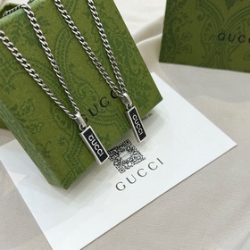 Gucci 925 серебряный кулон с черной эмалью
