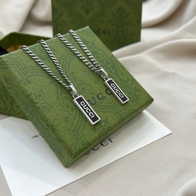 Gucci 925 серебряный кулон с черной эмалью