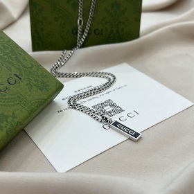 Gucci 925 серебряный кулон с черной эмалью