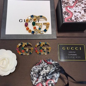 Gucci модные серьги с цветными кристаллами Swarovski в стиле Gucc