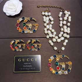 Gucci модные серьги с цветными кристаллами Swarovski в стиле Gucc