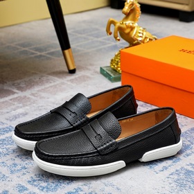 【Hermès】 Новая модель мужских кожаных туфель в стиле кэжуал, модн
