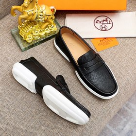 【Hermès】 Новая модель мужских кожаных туфель в стиле кэжуал, модн