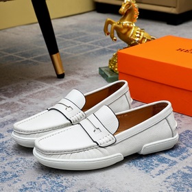 【Hermès】 Новая модель мужских кожаных туфель в стиле кэжуал, модн