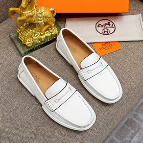 【Hermès】 Новая модель мужских кожаных туфель в стиле кэжуал, модн