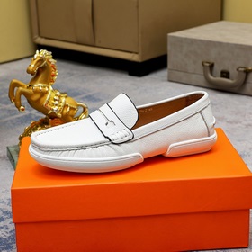 【Hermès】 Новая модель мужских кожаных туфель в стиле кэжуал, модн