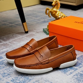【Hermès】 Новая модель мужских кожаных туфель в стиле кэжуал, модн