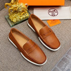 【Hermès】 Новая модель мужских кожаных туфель в стиле кэжуал, модн