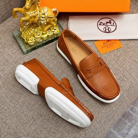 【Hermès】 Новая модель мужских кожаных туфель в стиле кэжуал, модн