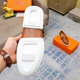 【Hermès】 Новая модель мужских кожаных туфель в стиле кэжуал, модн