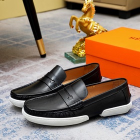 【Hermès】 Новая модель мужских кожаных туфель в стиле кэжуал, модн