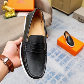 【Hermès】 Новая модель мужских кожаных туфель в стиле кэжуал, модн
