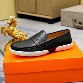 【Hermès】 Новая модель мужских кожаных туфель в стиле кэжуал, модн