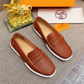【Hermès】 Новая модель мужских кожаных туфель в стиле кэжуал, модн