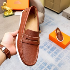 【Hermès】 Новая модель мужских кожаных туфель в стиле кэжуал, модн
