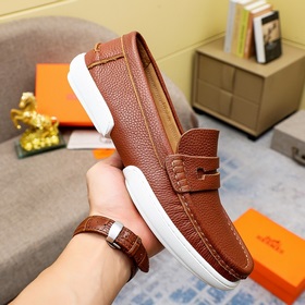【Hermès】 Новая модель мужских кожаных туфель в стиле кэжуал, модн