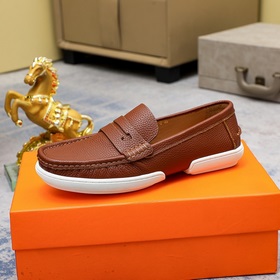 【Hermès】 Новая модель мужских кожаных туфель в стиле кэжуал, модн