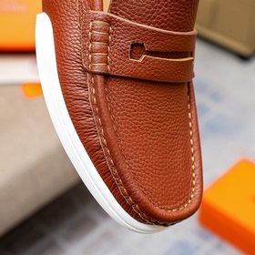 【Hermès】 Новая модель мужских кожаных туфель в стиле кэжуал, модн