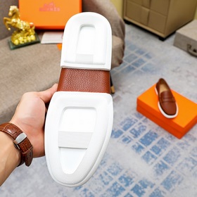 【Hermès】 Новая модель мужских кожаных туфель в стиле кэжуал, модн