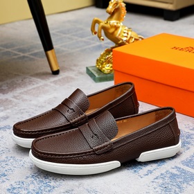 【Hermès】 Новая модель мужских кожаных туфель в стиле кэжуал, модн