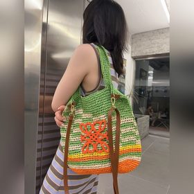 LOEWE Сумка из соломы, изготовленная вручную, через плечо