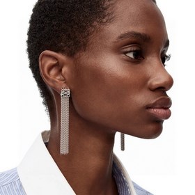1880150  [LOEWE новейшая модель серебряные длинные серьги с бахр