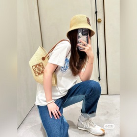 LOEWE Рафи-шляпа, полностью связанная вручную, складывается, окру