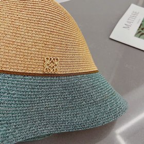LOEWE Соломенная шляпа с контрастными цветами, солнцезащитная шля