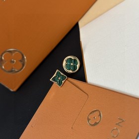 LV четырехлистный клевер, серьги-гвоздики с буквами AB, оригиналь
