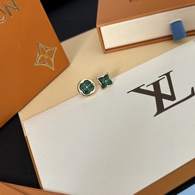 LV четырехлистный клевер, серьги-гвоздики с буквами AB, оригиналь
