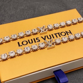 LV Louis Vuitton импортный браслет с кристаллами циркония действи