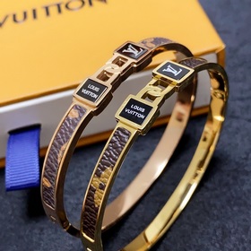 Оригинальный браслет LV из кожи нейтрального цвета, Louis Vuitton
