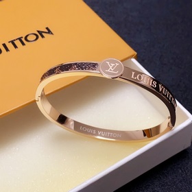Оригинальный браслет LV из кожи с гравировкой букв, Louis Vuitton