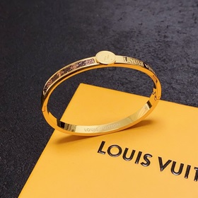 Оригинальный браслет LV из кожи с гравировкой букв, Louis Vuitton